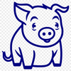 Stunning Standing Piglet Vector Illustration