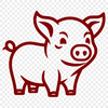 Creative Standing Pig Decal