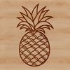 A stylized illustration of a pineapple, suitable for use in digital designs and crafts.