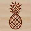 A simple line drawing of a pineapple fruit, ideal for clip art designs.