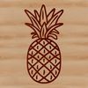Vector Tropical Fruit Design A close-up illustration of a pineapple, highlighting its texture and shape.