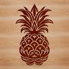 Ornate Fruit Design A stylized illustration of a pineapple fruit with ornate details.