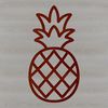 A simple line drawing of a pineapple fruit in vector format.