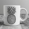 Pineapple Digital Drawing In SVG, PNG, PDF And DXF Formats