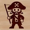 A free vector design of a pirate character in bold outline style, suitable for commercial or personal use.