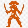 A hand-drawn vector illustration of a pirate character suitable for commercial and personal use.