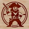 A stylized illustration of a pirate character in vector format.