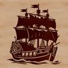 A stylized illustration of a pirate in a classic nautical setting, suitable for digital cutting and engraving.