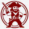 A stylized illustration of a pirate in vector format.