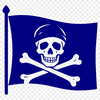 A vector illustration of a pirate character with a flag in hand, suitable for various cutting machines.