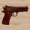 A detailed vector illustration of a pistol or handgun.