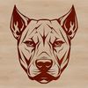A vector illustration of the head of a Pitbull breed dog.
