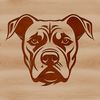 A high-quality graphic representation of a pitbull's head, suitable for various design applications.