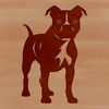 Pitbull Silhouette SVG An adult Pitbull standing on its hind legs in front of a plain background.