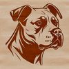 Friendly Pitbull Portrait SVG Illustration A vector illustration of a Pitbull's head, suitable for digital cutting machines like Cricut.