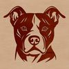 Canine Character Design A high-quality vector illustration of a pitbull's head, suitable for customizing with design software or using as clip art.