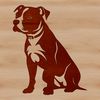 Cute Pitbull Breed Dog Icon A sitting pitbull breed dog with bold features.