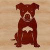 Calm Companion Vector Art A sitting Pitbull with a calm expression, suitable for custom vector art designs.