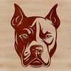 Pitbull Head Illustration A detailed vector illustration of a Pitbull's head, suitable for use in various design and crafting projects.