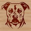 Pitbull Portrait in Vector Format A detailed vector illustration of a Pitbull's head from the side view.