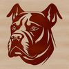 Free Pitbull Clip Art Head Design A high-quality digital illustration of a pitbull's head, suitable for vector art and cutting machine designs.