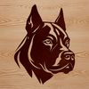 Illustration of a Pitbull's head, suitable for vector design projects.