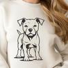 Adorable Adult Pitbull Dog Vector A close-up illustration of a standing adult Pitbull breed dog in profile view.