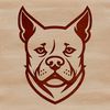 Adorable Line Art Pitbull Head Line drawing of a pitbull's head, suitable for cutting machine stencils or laser cutter projects.
