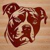 Graphic Design Pitbull Head A detailed illustration of a pitbull's head, suitable for graphic design and crafting projects.