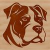 Pitbull Portrait Design An illustration of a pitbull's head with detailed features.