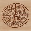 A cuttable SVG design featuring a stylized pizza shape.