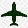 Silhouette image of an airplane, vector art suitable for commercial use.