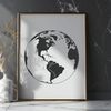 Earthly Delight SVG Illustration A detailed illustration of our planet Earth in a digital format.