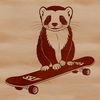Ferret on a Board A simple, hand-drawn illustration of a ferret on a skateboard.