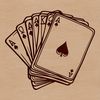 A set of playing cards in various suits, rendered as a vector graphic.