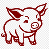 Standing Pig Decal - Free PDF