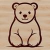 Cute Line Drawings Animal Friends A simple line drawing of a polar bear sitting in a relaxed position.