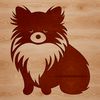 A small-sized dog breed with a fluffy coat, sitting on its hind legs.