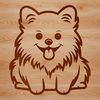 Pomeranian Silhouette Clip Art A cute sitting Pomeranian dog, ideal as clip art for various designs.