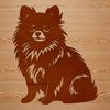 Close-up illustration of a sitting Pomeranian dog in vector format.