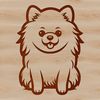 Line Drawing of a Seated Dog Breed A simple line drawing of a seated Pomeranian dog.