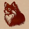 Pomeranian Breed Icon Design Free Download A detailed illustration of a Pomeranian dog in vector format.