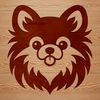 Simple Dog Design with Clean Lines An illustration of a Pomeranian in vector format, ideal for customization and use in various designs.