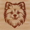 Fluffy Pomeranian Portrait A vector illustration of a small dog with a fluffy head.