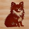 Vector Graphic Dog Breed Icon A small Pomeranian dog sitting on its haunches, rendered as a vector graphic.