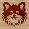 Fluffy Pomeranian Head Illustration A digital illustration of a small breed dog with a fluffy head.