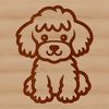 Poodle Silhouette Sitting Image A simple line drawing of a poodle sitting.