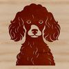 Free Vector Poodle Clip Art A stylized illustration of a poodle's head, created as vector art for digital design.
