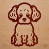 Free SVG Poodle Clip Art A simple line drawing of a cute sitting poodle, suitable for digital cutting machines like Cricut.