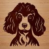A detailed illustration of a poodle's head and body, suitable for use in graphic design projects.